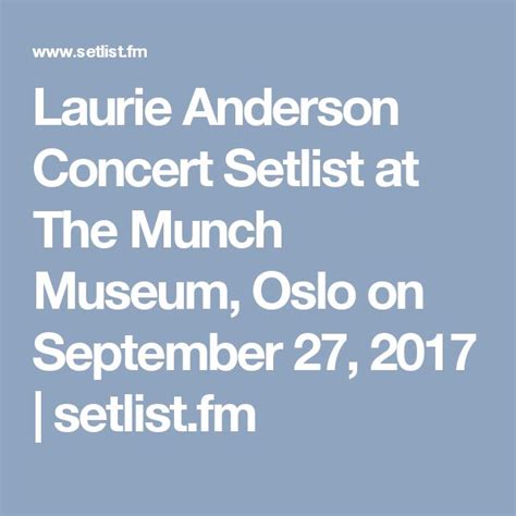 laurie anderson setlist